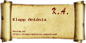 Klepp Antónia névjegykártya